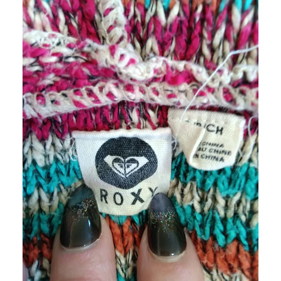Roxy Colorful Striped Hooded Sweater - Picture 2 of 6